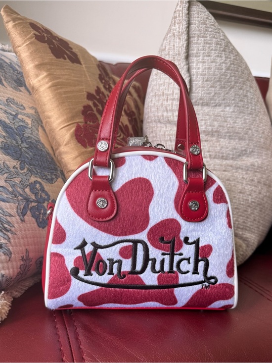 Von Dutch Handbags - Von Dutch Red & White Heart-Pattern Mini Top-Handle Bag